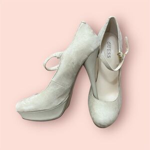 GUESS Women's Cream Platform Heels